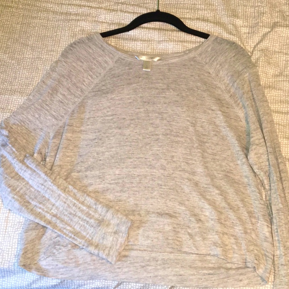 BR Cropped Slub-knit Sweater/top. Sz L